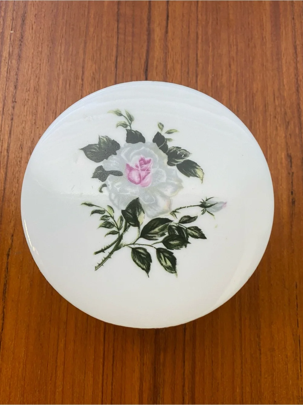 Vintage Porcelain Floral Trinket Box with Gold Trim and Gilded Clawfeet